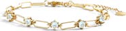 Mint & Lily Paperclip Bracelet with Gemstone Accents