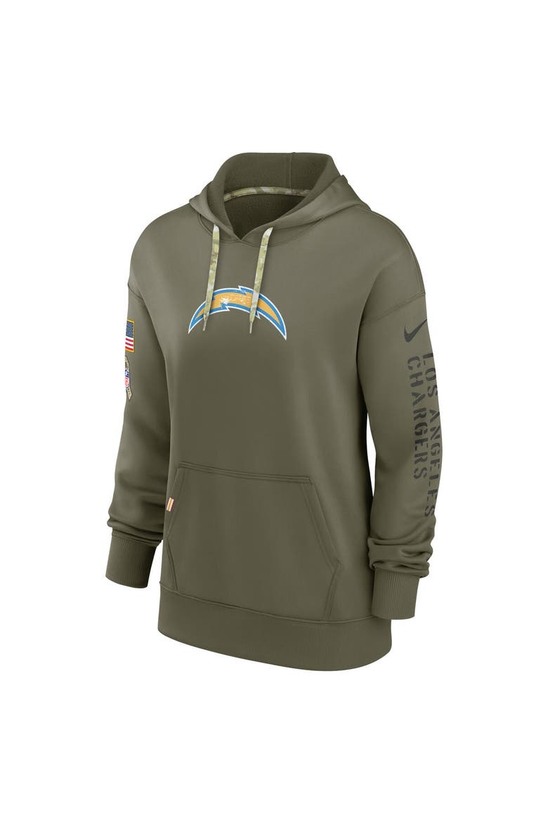 Women's Nike Olive Los Angeles Chargers 2022 Salute To Service Performance Pullover Hoodie, Alternate, color, Olive