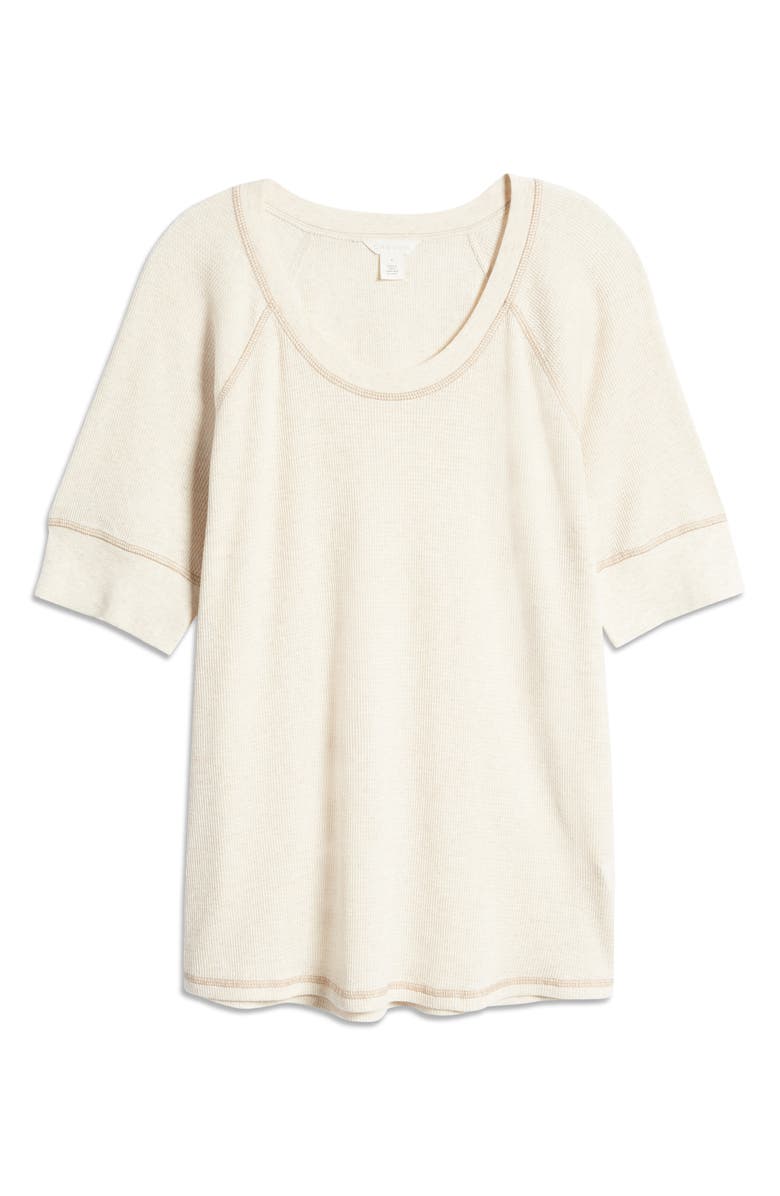 Caslon<sup>®</sup> Elbow Sleeve Waffle Top, Main, color, 