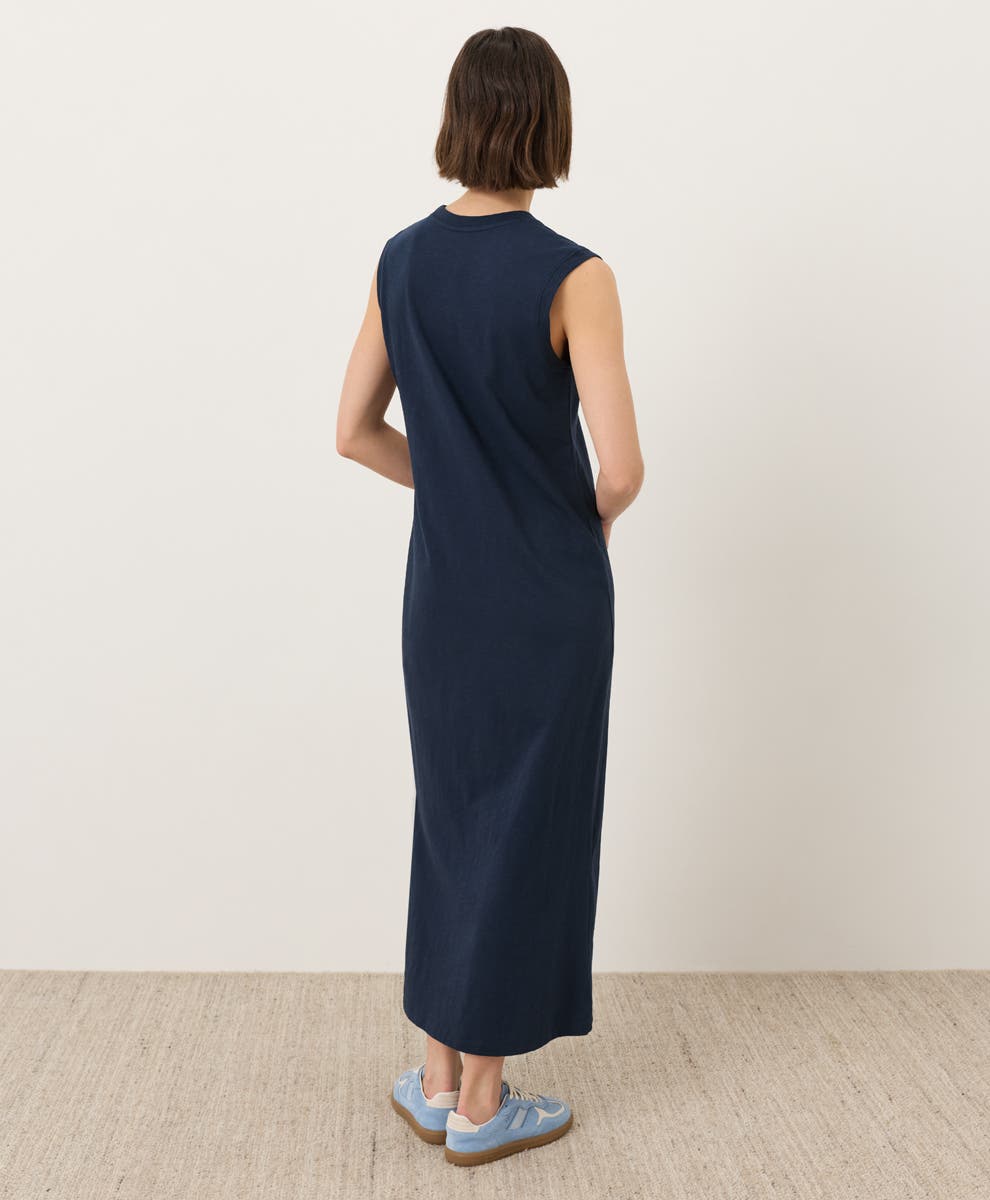 Organic Cotton Soft-Slub Essential Easy Muscle Tee Maxi Dress - image 4