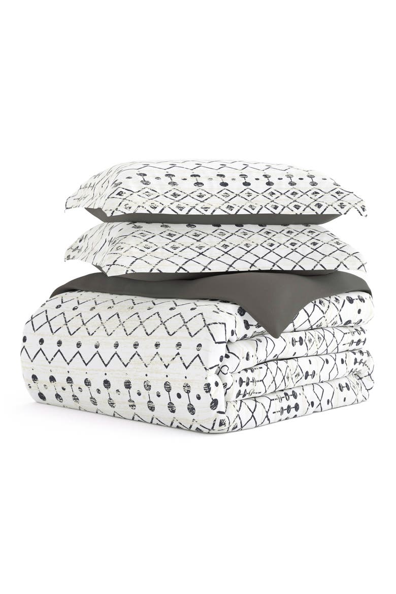 IENJOY HOME Premium Ultra Soft Etched Gate 3-Piece Reversible Duvet Cover Set, Main, color, GRAY