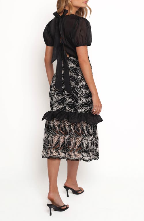 Petal And Pup Petal & Pup Peyton Puff Sleeve Midi Dress In Black