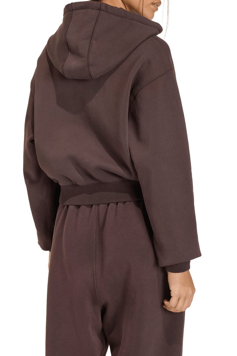 Full Zip Cropped Hoodie, Alternate, color, AURORA COFFEE/