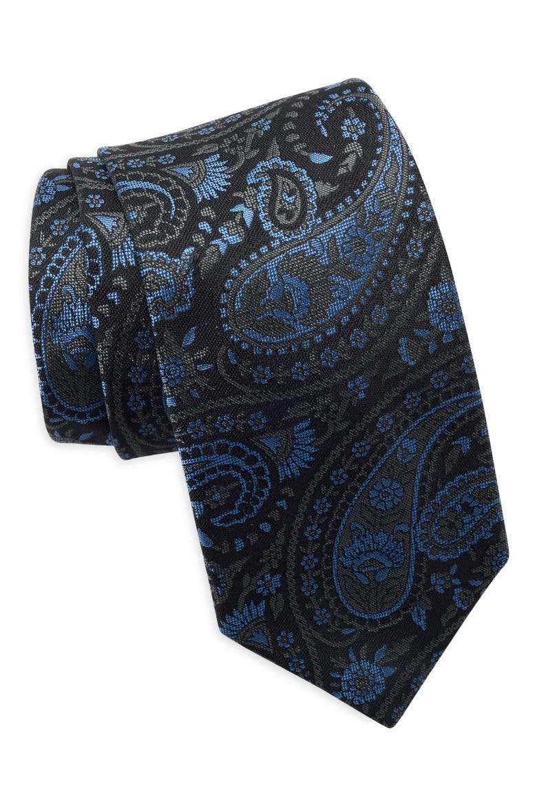 James Paisley Tie, Main, color, BLACK