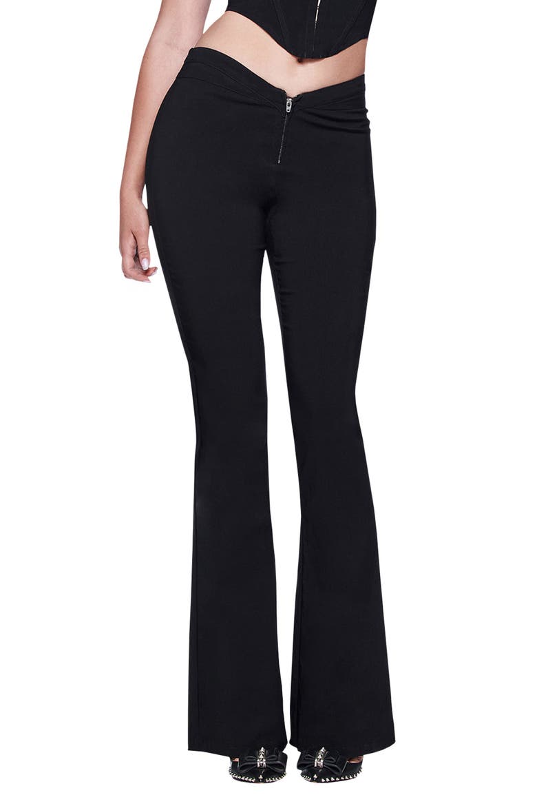 Ellena 2.0 Curved Waist Flare Pants, Main, color, BLACK