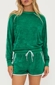 Beach Riot Greer Piped Velour Top