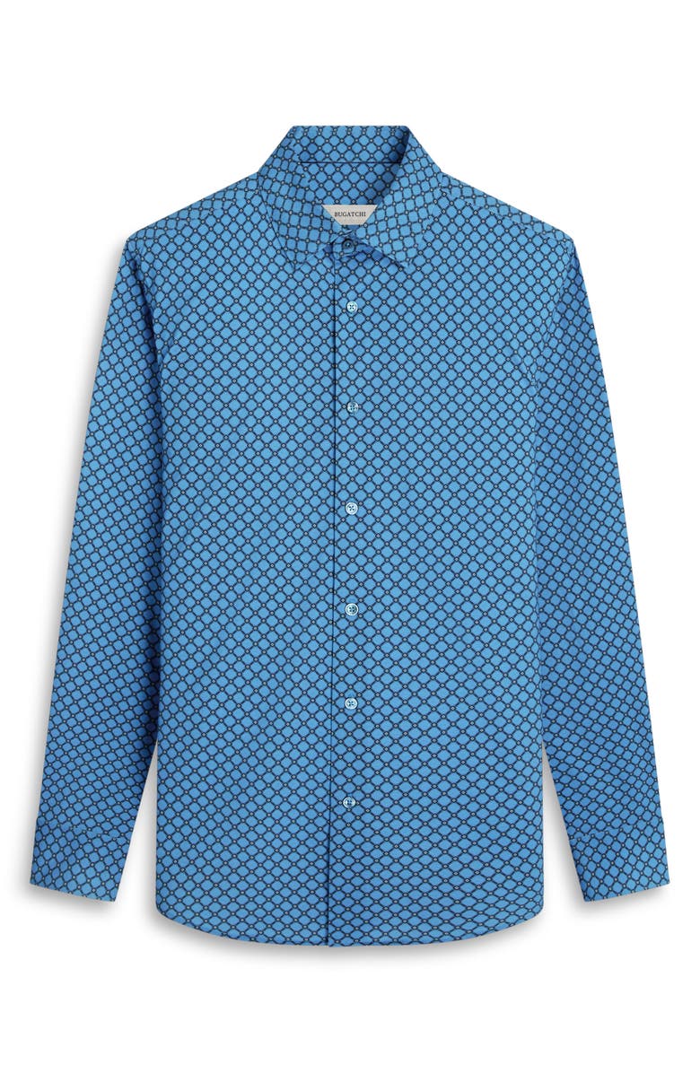 Bugatchi Jules OoohCotton<sup>®</sup> Diagonal Check Button-Up Shirt, Alternate, color, Night Blue