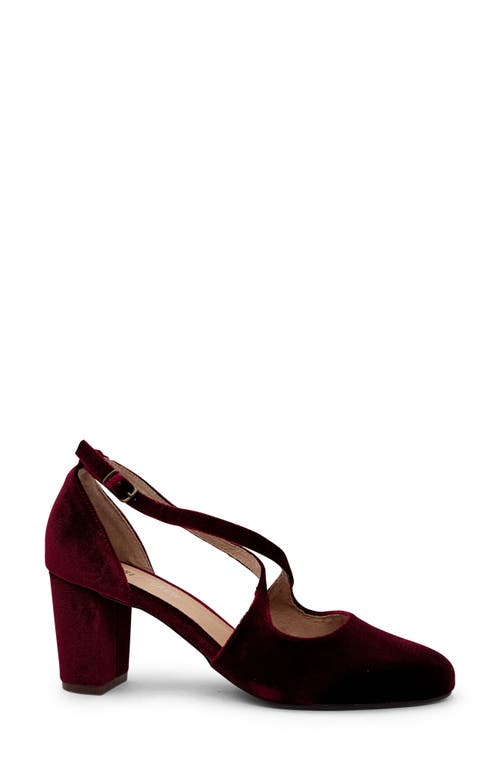 Chelsea Crew Oren Crossover Pump In Burgundy Velvet