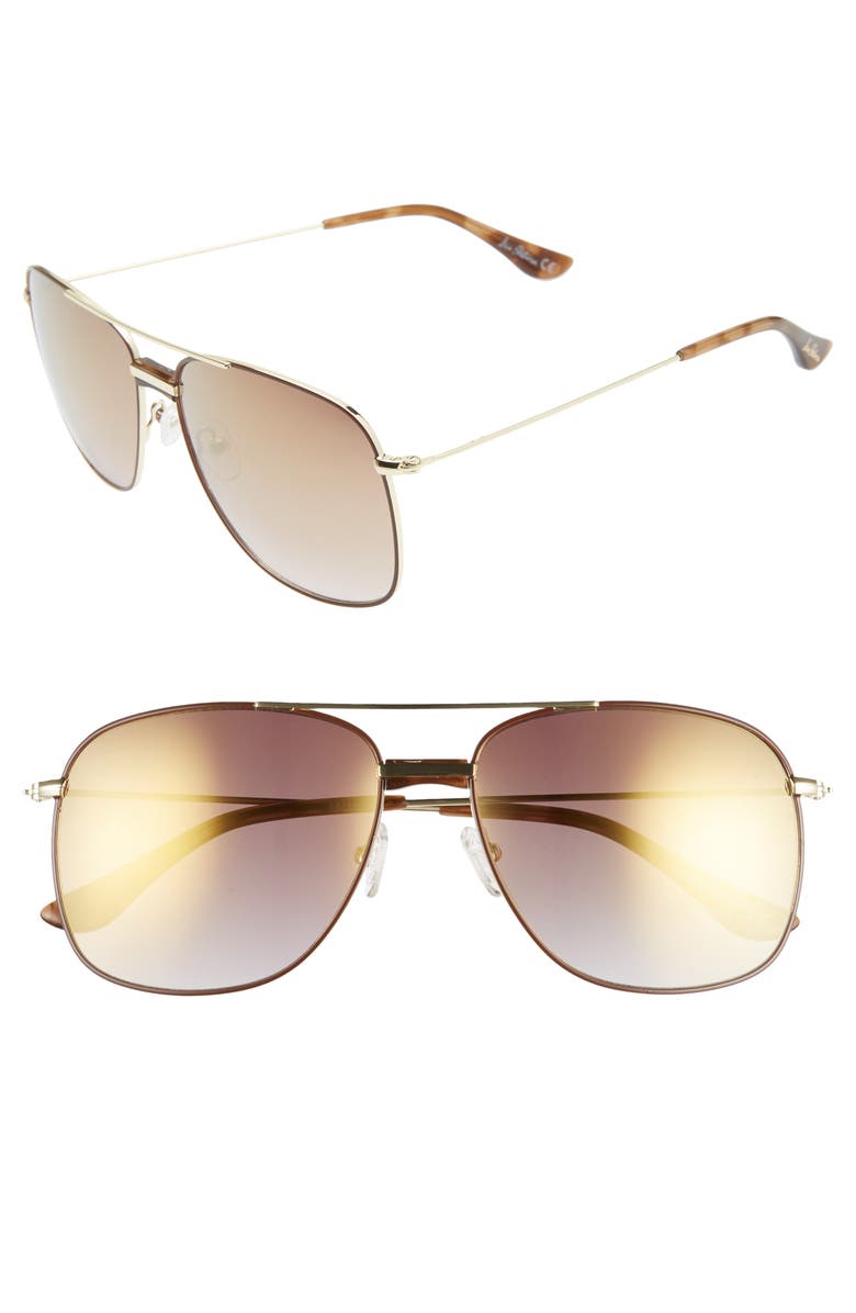 Sam Edelman 56mm Navigator Aviator Sunglasses, Main, color,