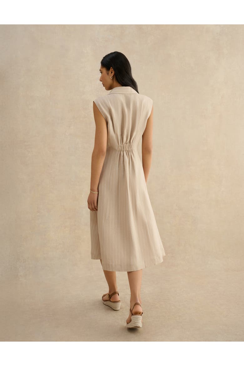 Charlize Button-Front Collared Dress, Alternate, color, Neutral