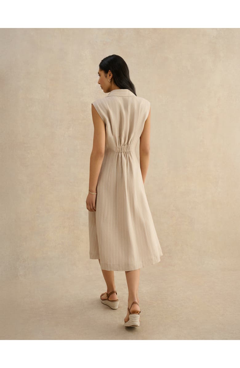 HOBBS LONDON Charlize Button-Front Collared Dress, Alternate, color, Neutral