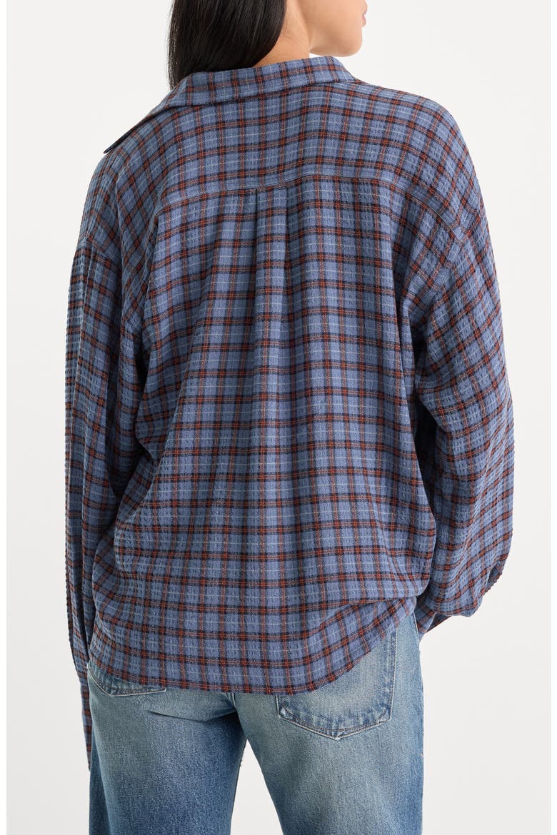 The Crinkle Easy Plaid Shirt, Alternate, color, BLUE PLAID