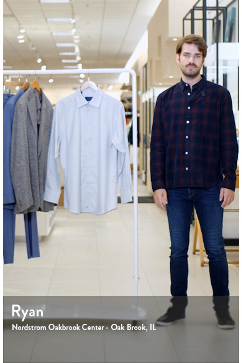 Trim Fit Check Cotton Twill Dress Shirt video