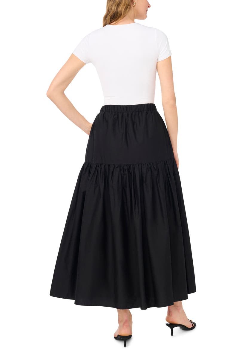 Tiered Cotton Maxi Skirt, Alternate, color, RICH BLACK