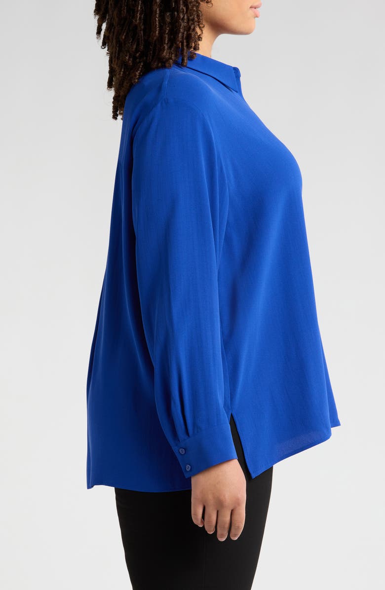 Eileen Fisher Silk Button-Up Shirt, Alternate, color, 