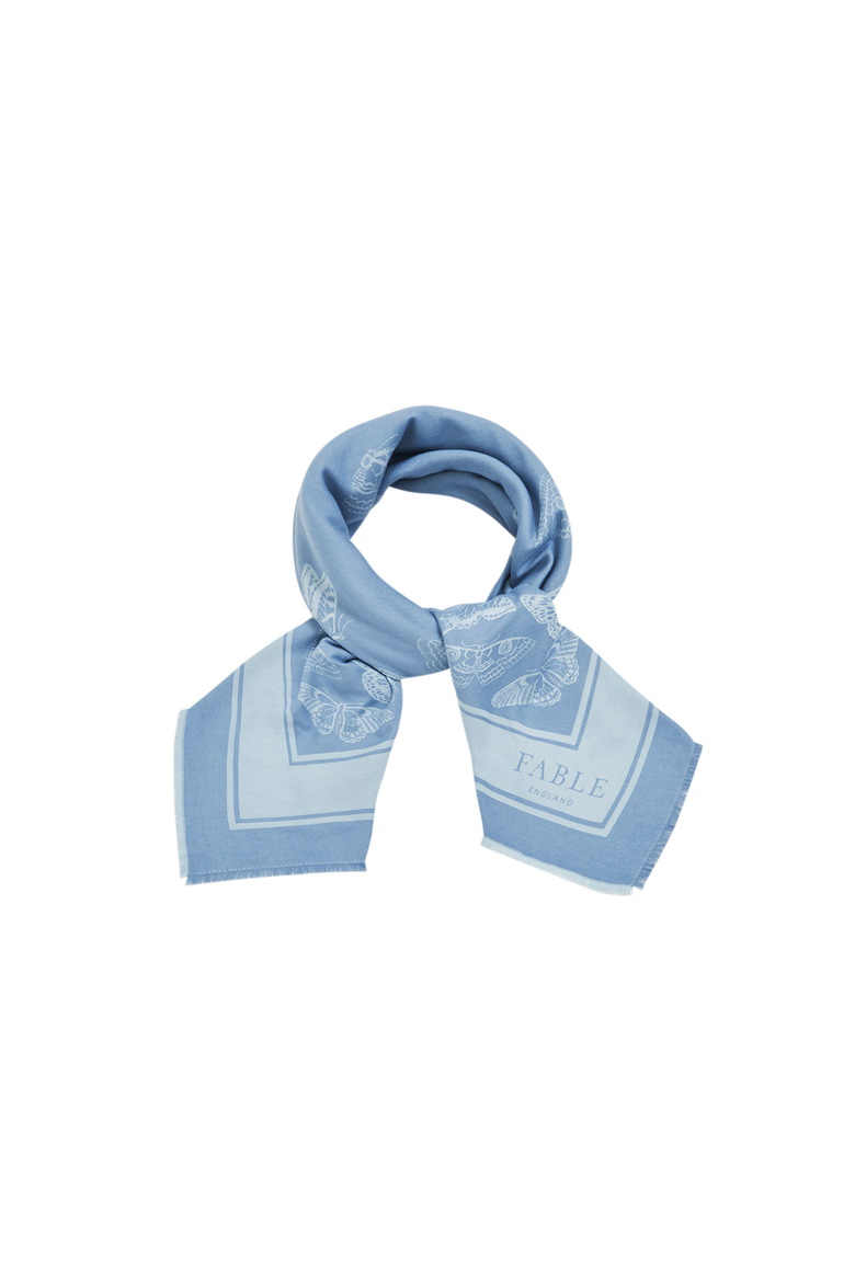 Butterfly Jacquard Square Scarf, Alternate, color, Blue