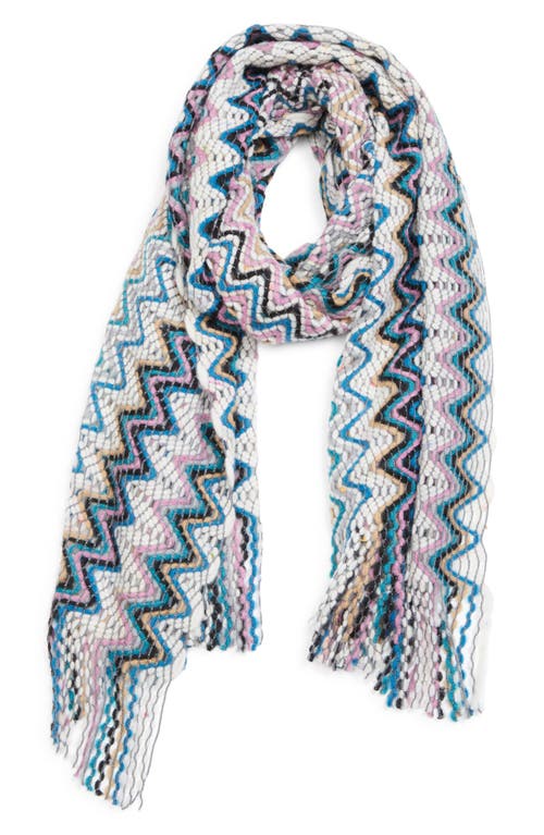 Missoni Zigzag Fringe Scarf In Gray