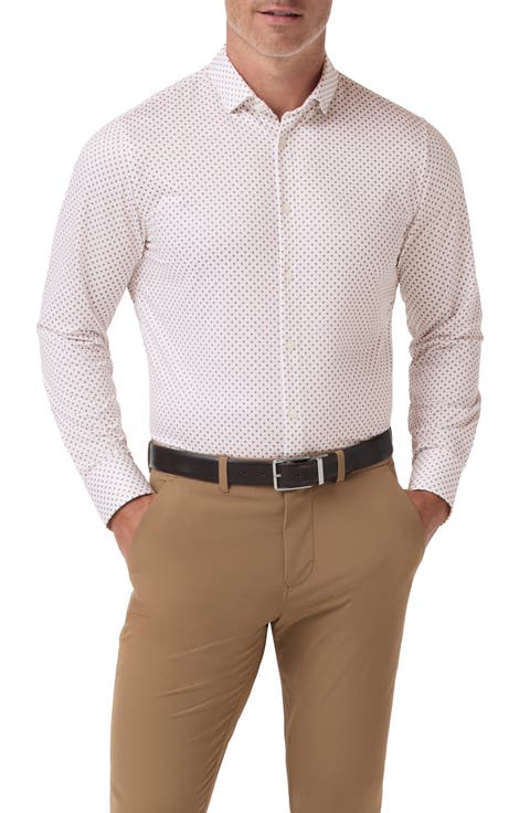 Halyard Trim Fit Print Performance Button-Up Shirt