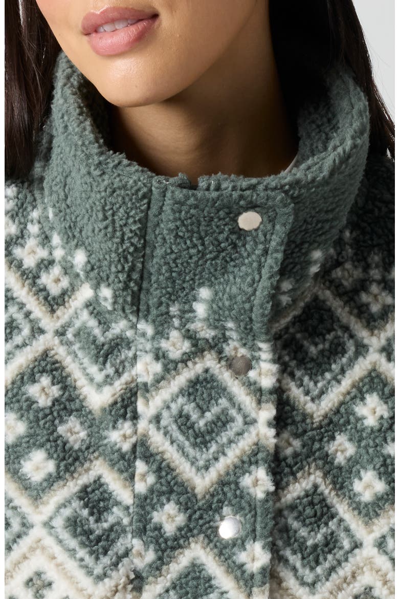 Fair Isle Printed High-Pile Fleece Jacket, Alternate, color, STORMY FAIRISLE