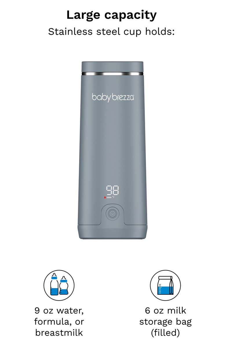 BABY BREZZA Travel & Portable Bottle Warmer, Alternate, color, Grey