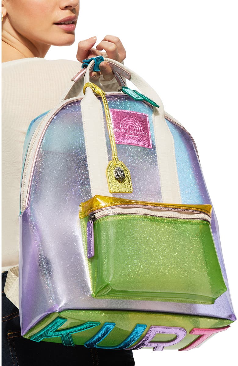 Kurt Geiger London Large Southbank Vinyl Clear Backpack, Alternate, color,