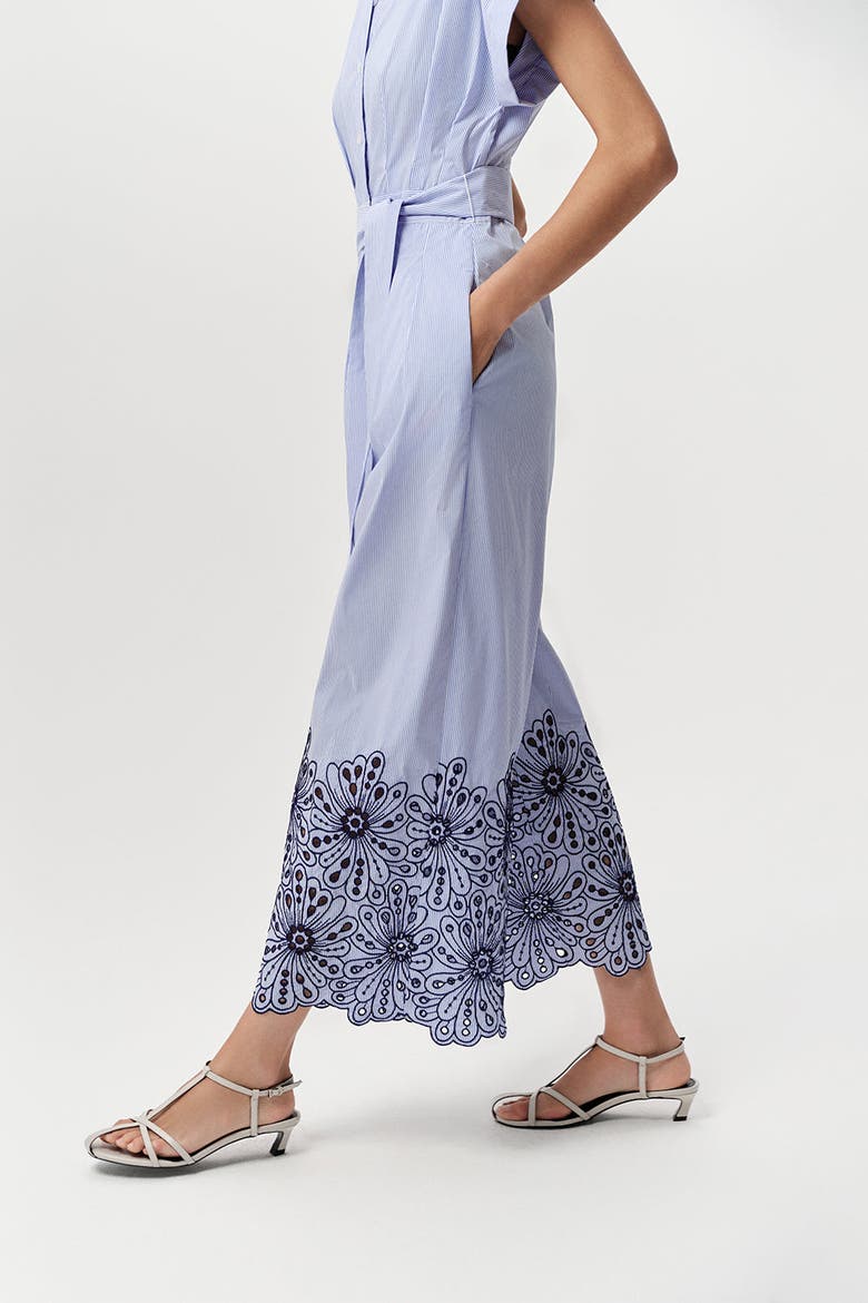 Zoie Short Sleeve Button Belted Jumpsuit, Alternate, color, Multi Color