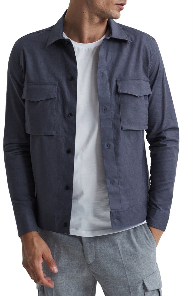 Reiss Kimchi Linen & Cotton Blend Jacket, Main, color, 