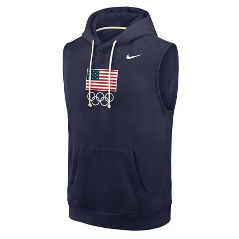 Men's Nike Navy Team USA Dri-FIT Sleeveless Hoodie