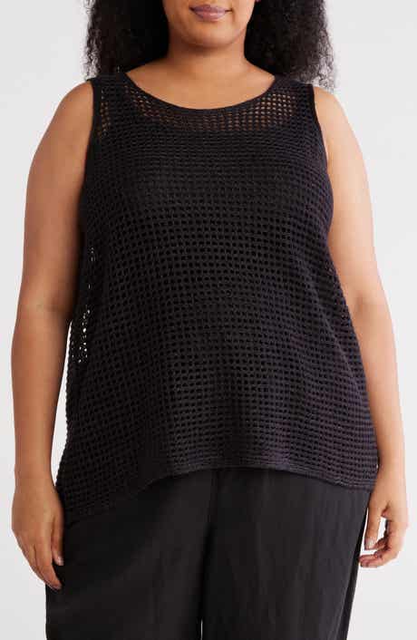 Eileen Fisher Open Stitch Organic Cotton Sleeveless Sweater