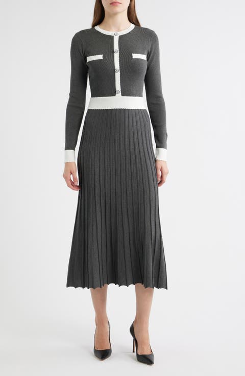 Long Sleeve A-Line Sweater Dress