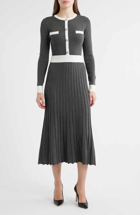 ZOE AND CLAIRE Long Sleeve A-Line Sweater Dress