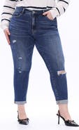 Bayeas High Waist Distressed Straight Leg Jeans