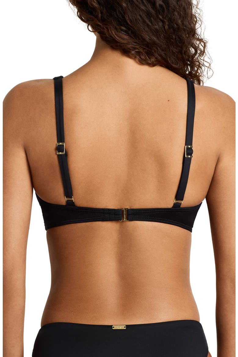 Ruffle Underwire Bikini Top, Alternate, color, BLACK