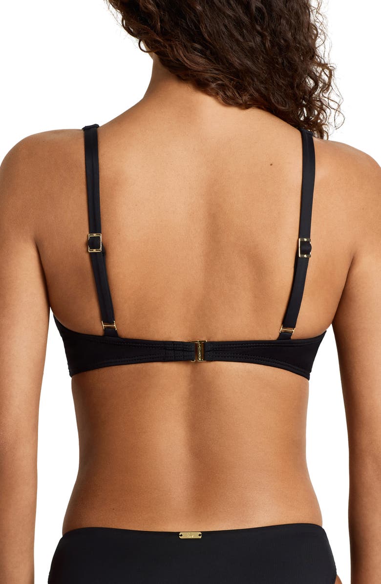 Lauren Ralph Lauren Ruffle Underwire Bikini Top, Alternate, color, Black