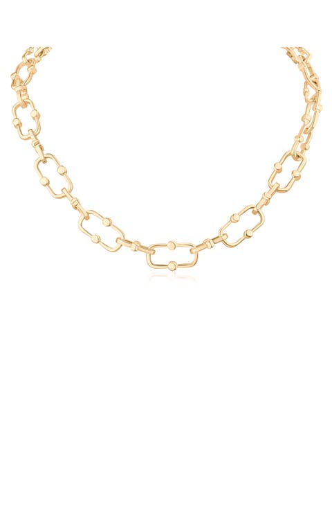 Dotted Paper Clip Chain Necklace