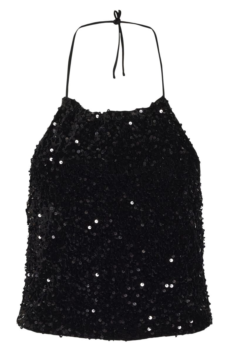 VERO MODA Kada Sequin Halter Neck Top, Alternate, color, 