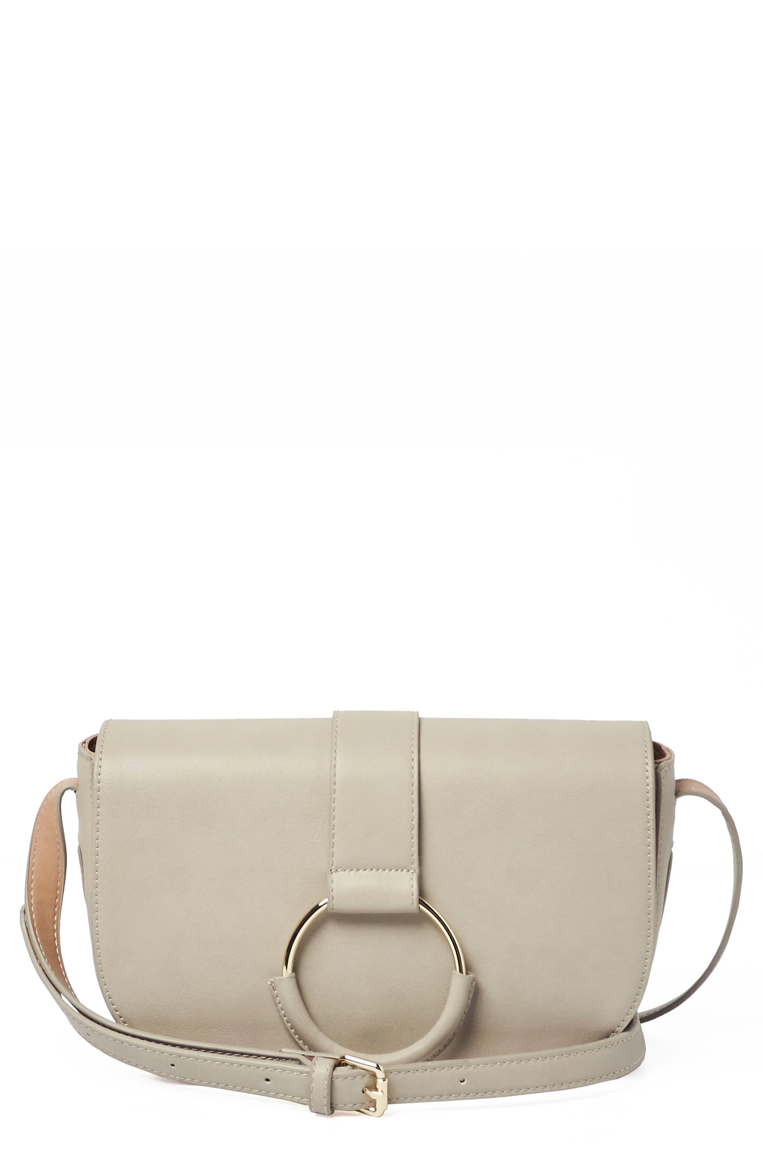 Lolita Vegan Leather Crossbody Bag, Main, color, GREY