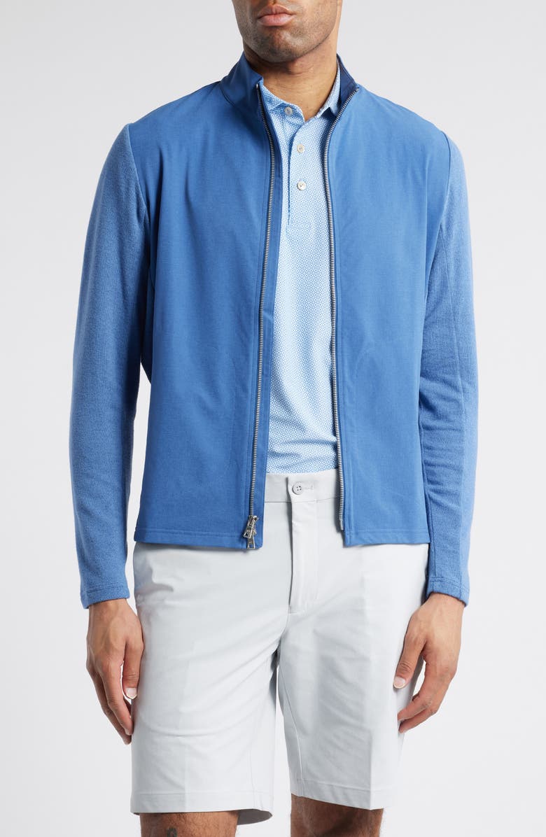 Peter Millar Crown Crafted Solstice Performance Hybrid Zip Jacket, Main, color, 