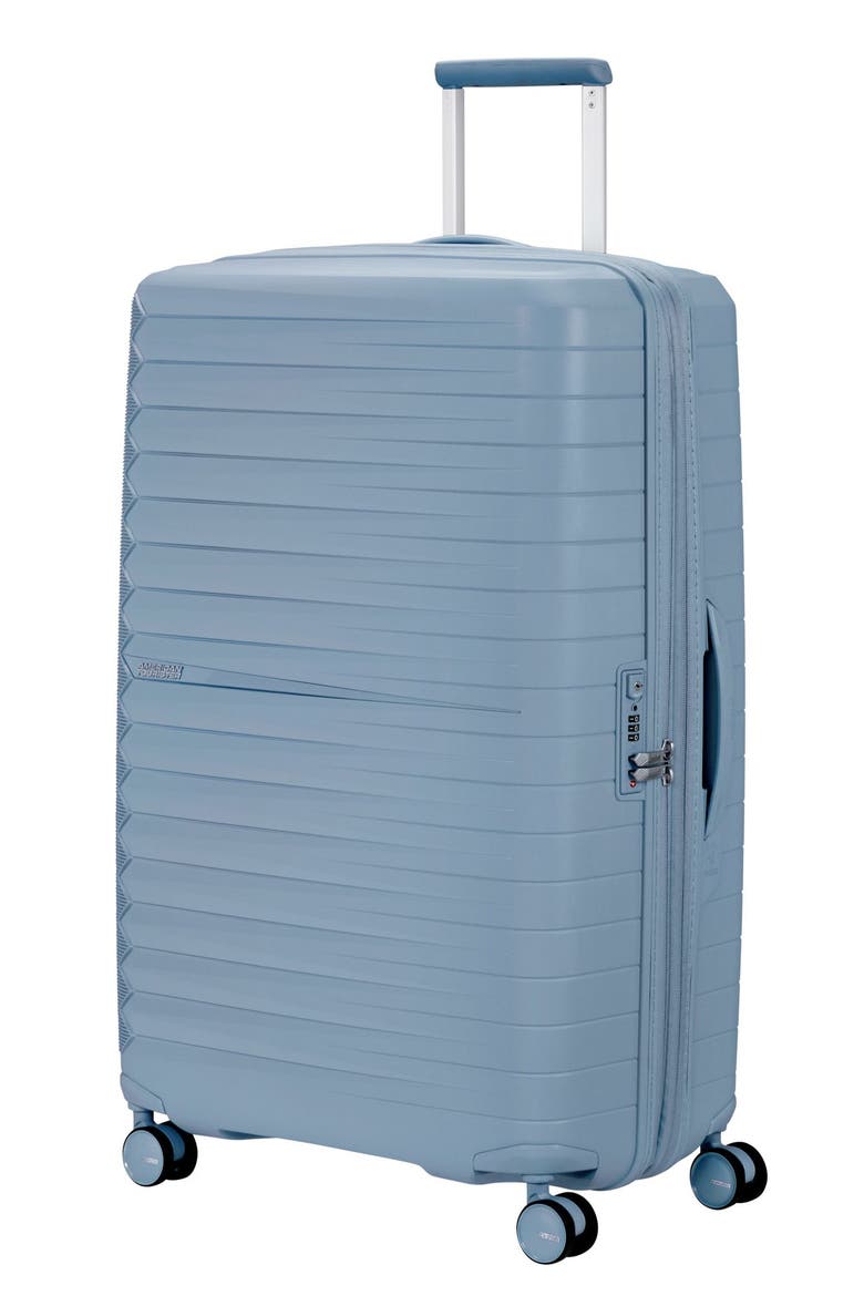 Fastfoward Expandable Hardside 30" Checked Spinner, Main, color, Steel Blue
