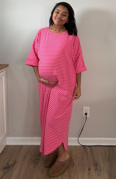 Striped Terry Maxi Dress