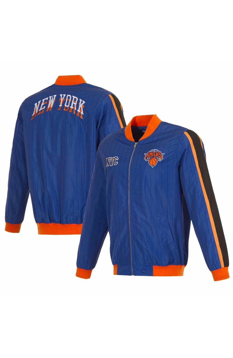 JH DESIGN Men's JH Design Royal New York Knicks 2023/24 City Edition Full-Zip Bomber Jacket, Main, color,