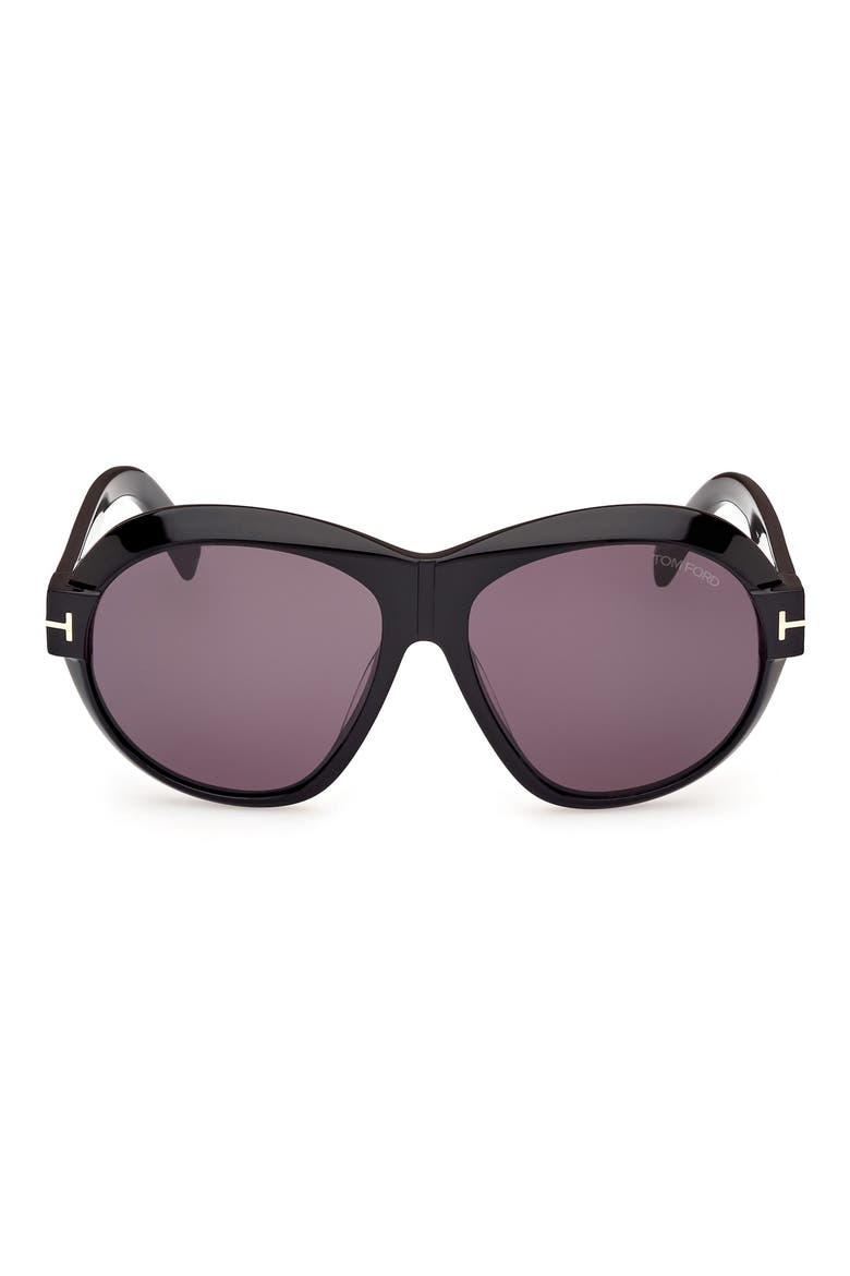 Inger 59mm Round Sunglasses, Main, color, BLACK ECO / T LOGO