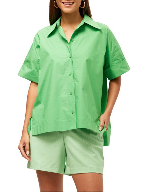 Oversized Button Up Poplin Opponent Top
