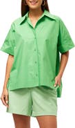 Trina Turk Oversized Button Up Poplin Opponent Top