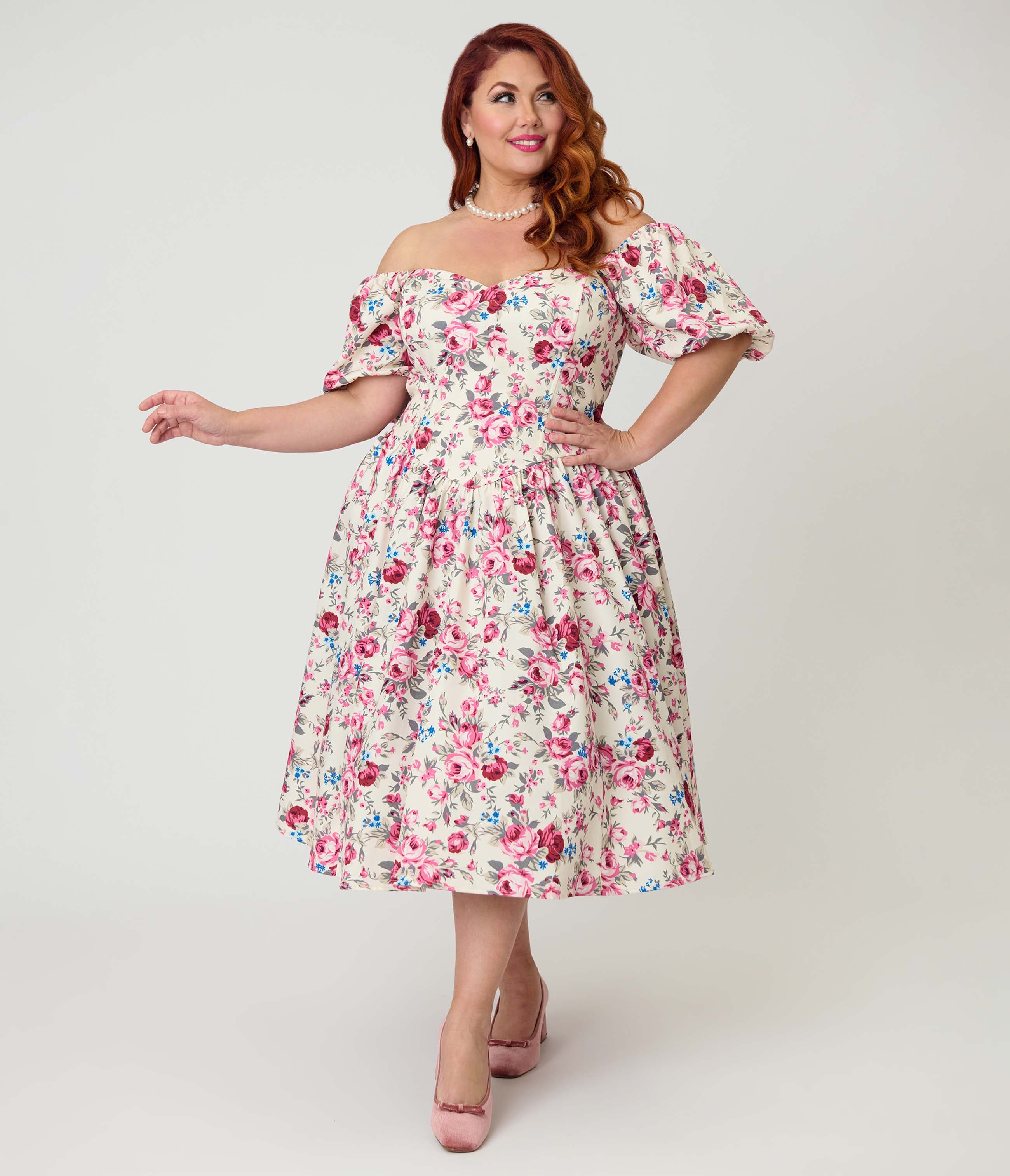 White w/ Floral Print