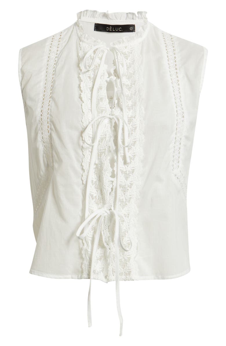 DELUC Rodas Lace Sleeveless Top, Alternate, color, Ecru