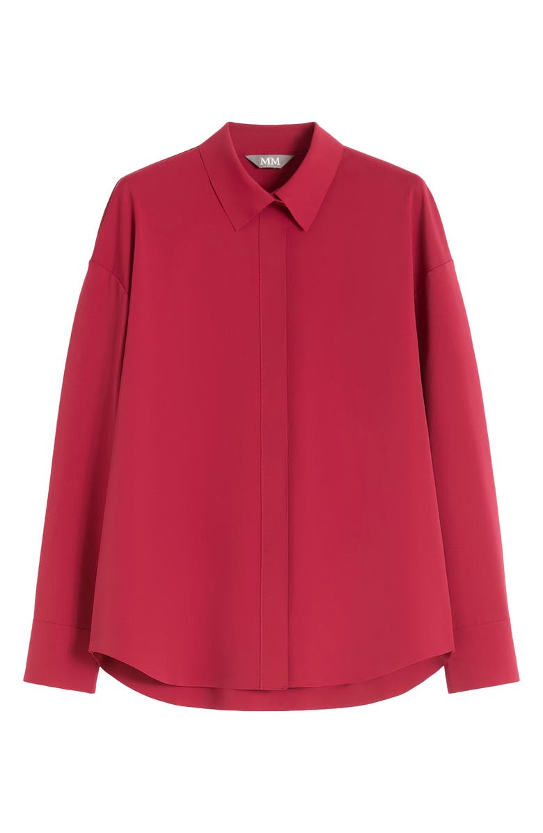 MM by Max Mara Baita Knit Button-Up Shirt, Alternate, color, Dark Red