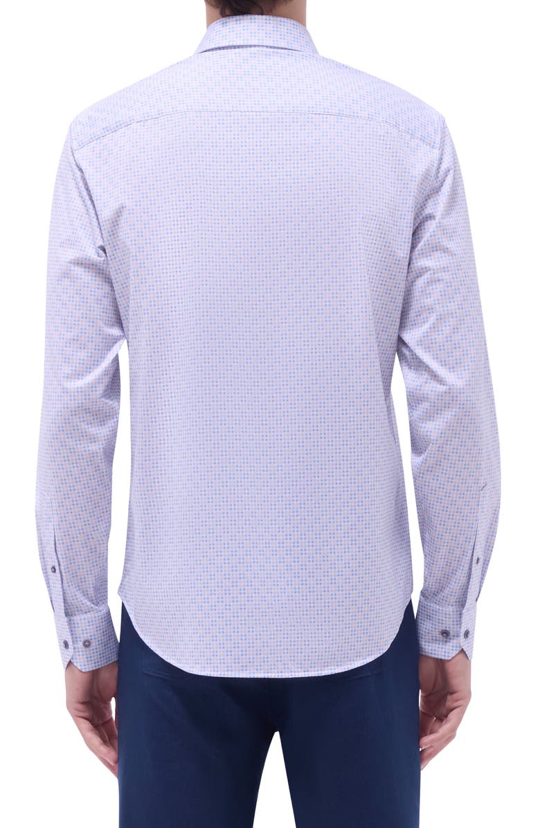 Bugatchi Jules OoohCotton<sup>®</sup> Grid Button-Up Shirt, Alternate, color, Dusty Pink