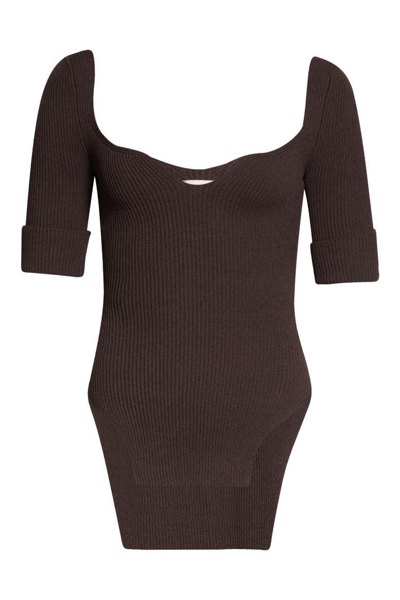 Ista Ribbed Bustier Sweater, Alternate, color, SIENNA