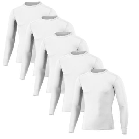 5 Pack Men's Compression Shirt T-Shirt Gym Tops Long Sleeve Moisture-Wicking Cool Tek